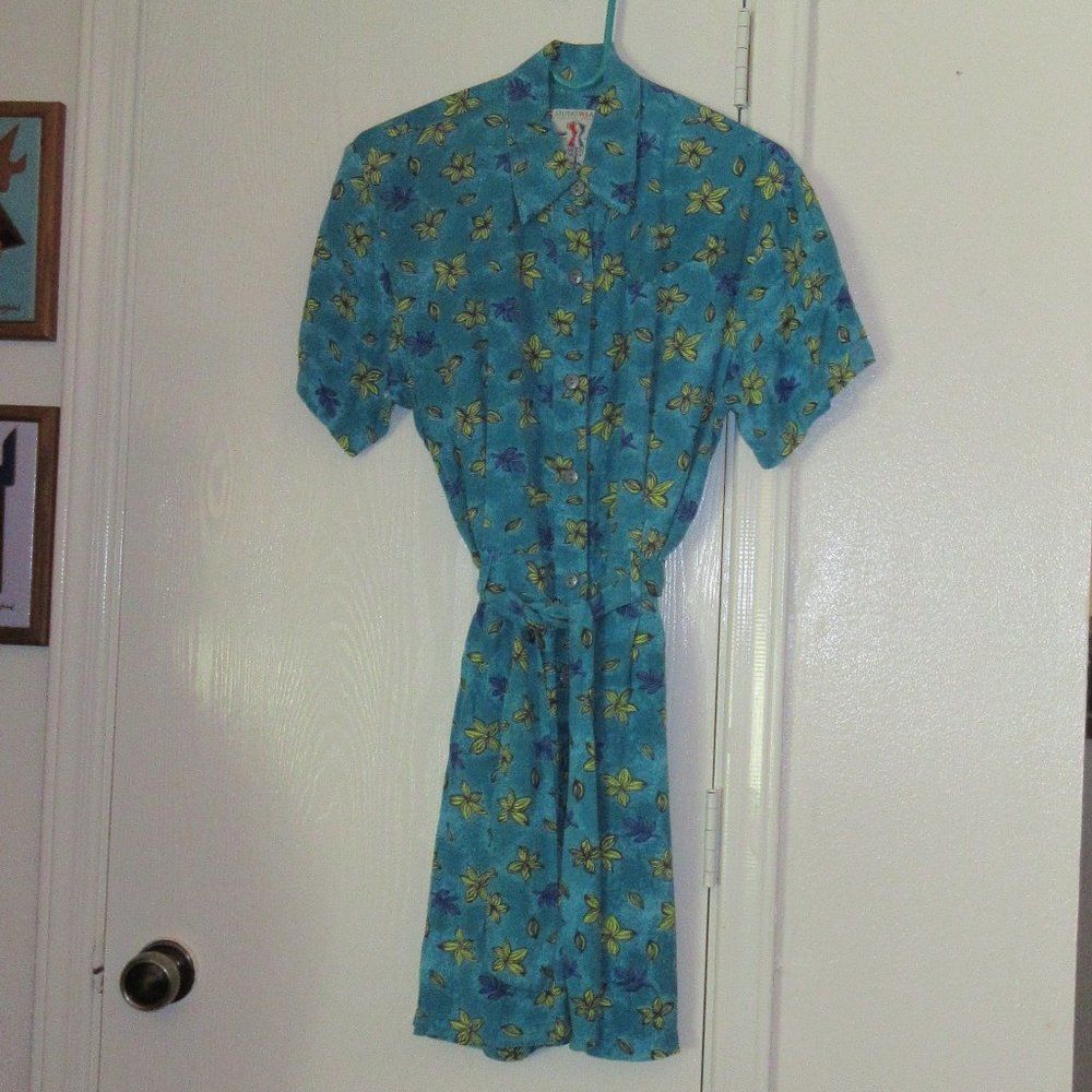 Large Short Sleeve Floral Rayon Romper